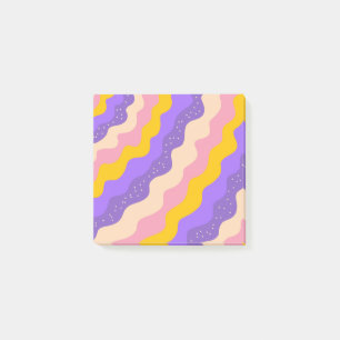 Post-it® Super de rayure céleste jaune violet Abstraite