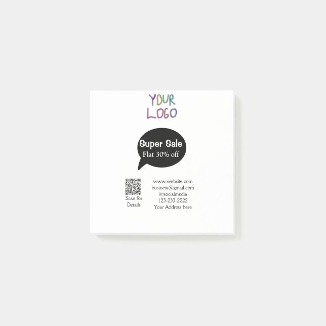 Post-it® super-vente escompte d'entreprise numérisation cod (Devant)