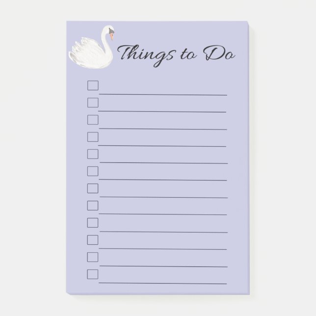 Post-it® Swan Purple Choses À Faire (Devant)