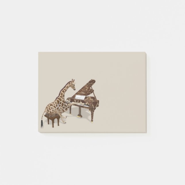 Post-it® Sweet Giraffe Aime Jouer Piano (Devant)
