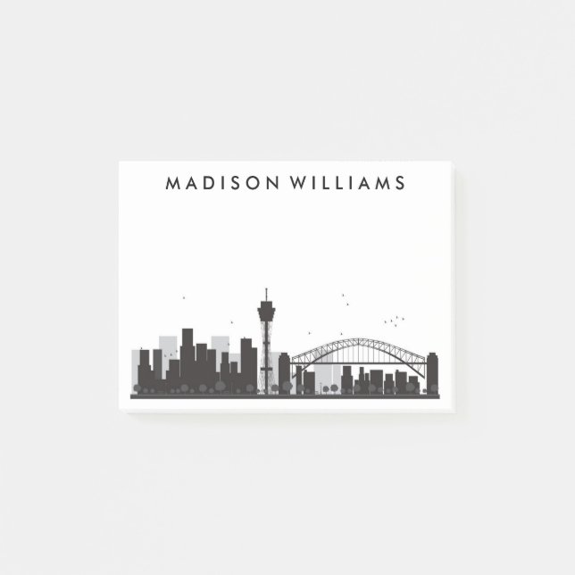 Post-it® Sydney, Australie horizon noir et blanc de | de (Devant)