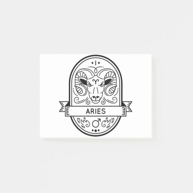 POST-IT® SYMBOLE DE BADGE ZODIAC AIRES FRAPPER (Devant)