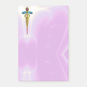 Post-it® SYMBOLE DE CADUCE D'OR MONOGRAMME Rose Lilac
