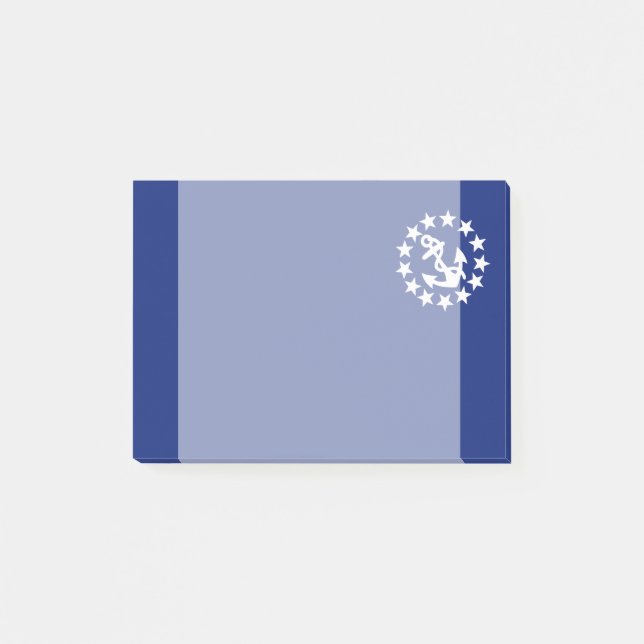 Post-it® Symbole de l'Ancre du drapeau du yacht sur bleu (Devant)