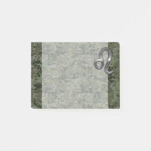 Post-it® Symbole de Leo Zodiac sur Camo numérique Woodland