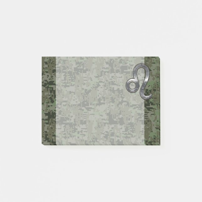 Post-it® Symbole de Leo Zodiac sur Camo numérique Woodland (Devant)
