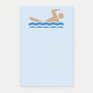 Post-it® Symbole de l'icône de natation en couleur