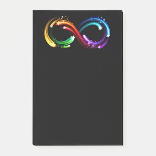 Post-it® Symbole de l'infini des comètes arc-en-ciel
