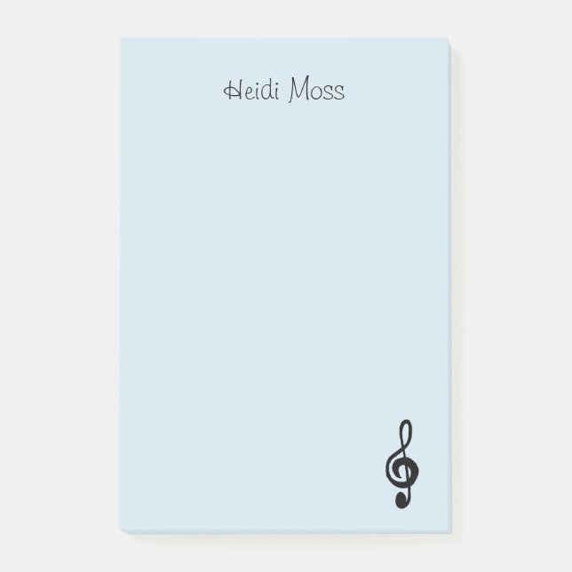 Post-it® Symbole de musique Treble Clef Blue (Devant)
