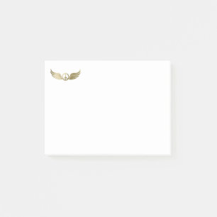 Post-it® Symbole de paix d'apparence métallique avec ailes