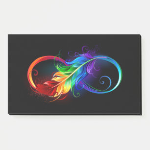 Post-it® Symbole d'infini avec plume arc-en-ciel