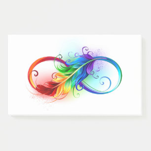 Post-it® Symbole d'infini avec plume arc-en-ciel