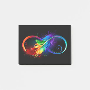 Post-it® Symbole d'infini avec plume arc-en-ciel