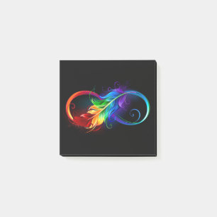 Post-it® Symbole d'infini avec plume arc-en-ciel