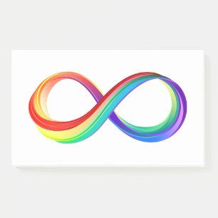 Post-it® Symbole d'infinité arc-en-ciel stratifié