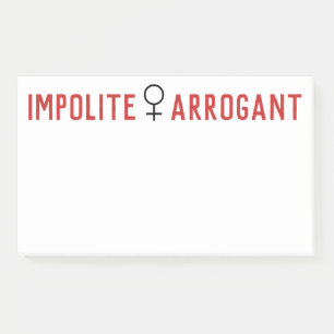 Post-it® Symbole féminin d'une femme d'arrogance impoli