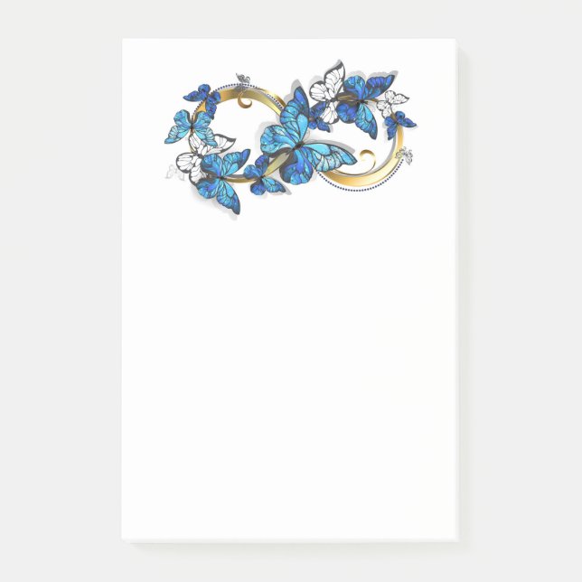 Post-it® Symbole infini de papillons Morpho bleus (Devant)