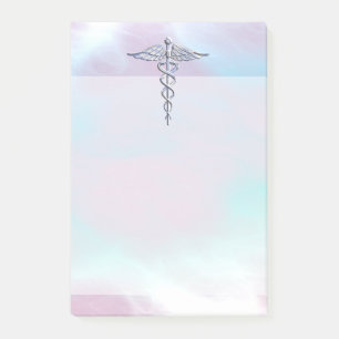 Post-it® Symbole Médicale Silver Caduceus Mère Pearl