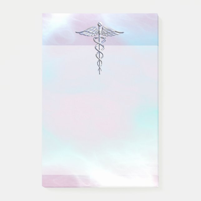 Post-it® Symbole Médicale Silver Caduceus Mother Pearl (Devant)