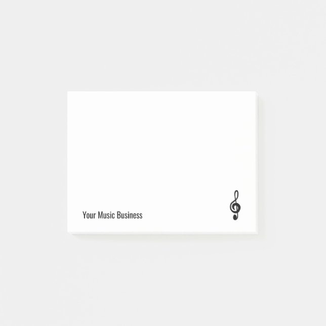 Post-it® Symbole musical Simple Treble Clef Musicien (Devant)