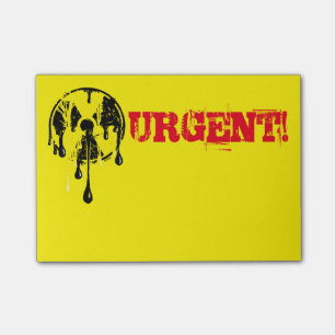 Post-it® Symbole nucléaire radioactif de risque de fusion