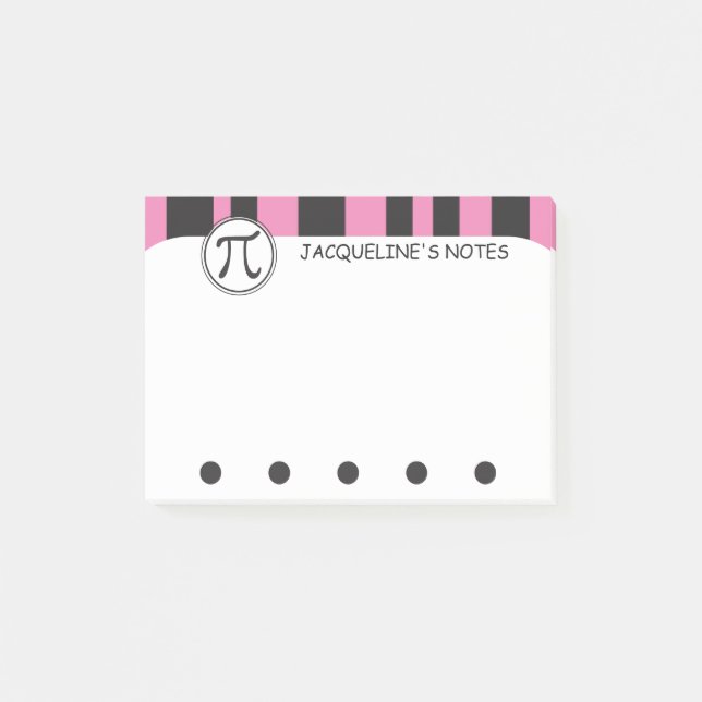 Post-it® Symbole Pi personnalisé Math thème PINK (Devant)