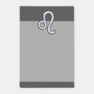 Post-it® Symbole Zodiaque Leo Argent Fibre Carbone Charbon