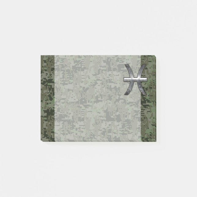 Post-it® Symbole zodiaque Pisces Camo numérique vert Woodla (Devant)