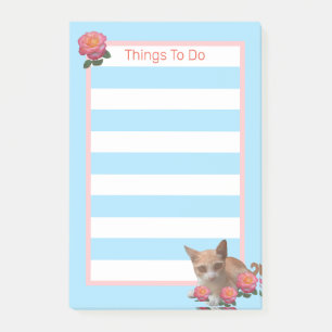 Post-it® Tabby Kitty Chat et Roses