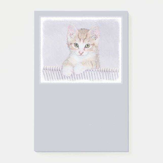 Post-it® Tabby Orange Kitten Peinture - Art Chat original (Devant)