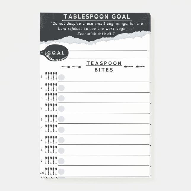 Post-it® Tablespoon Goals List (Devant)