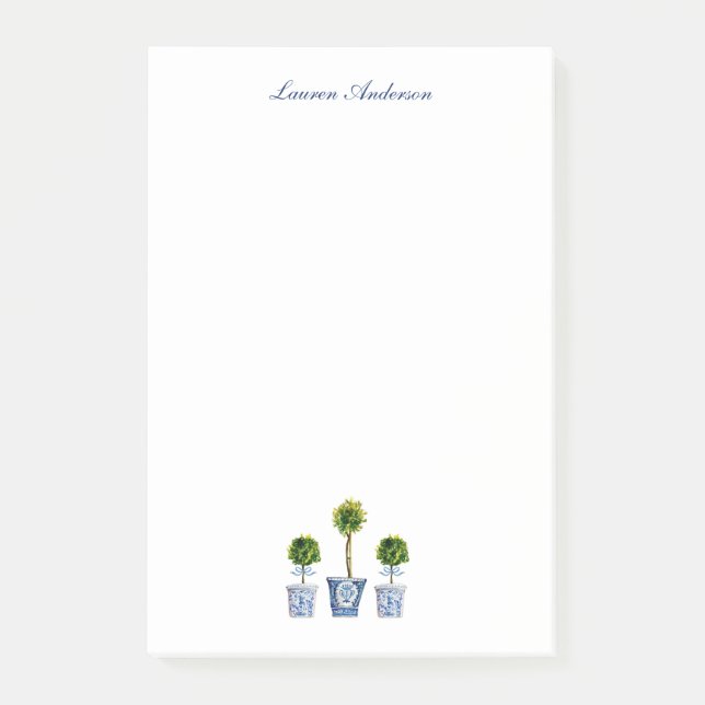 Post-it® Tablettes élégantes en pots bleus et blancs (Devant)