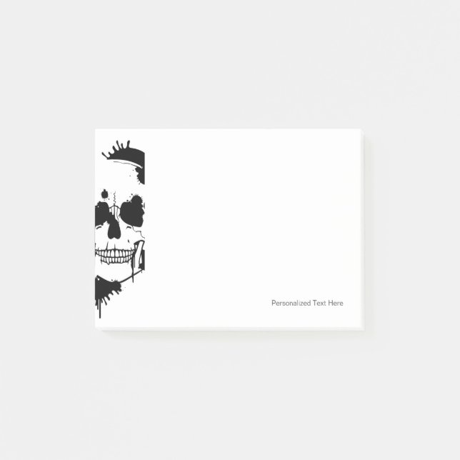 Post-it® Taches d'encre Création d'une silhouette de crâne (Devant)