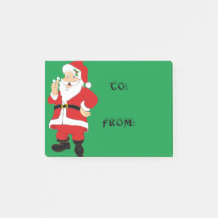 Post-it® Tags Cadeaux de Noël Père Noël Souriant