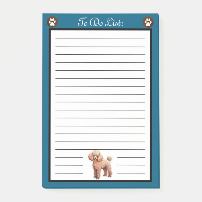 Post-it® Tan Poodle Dog To Do List (Devant)