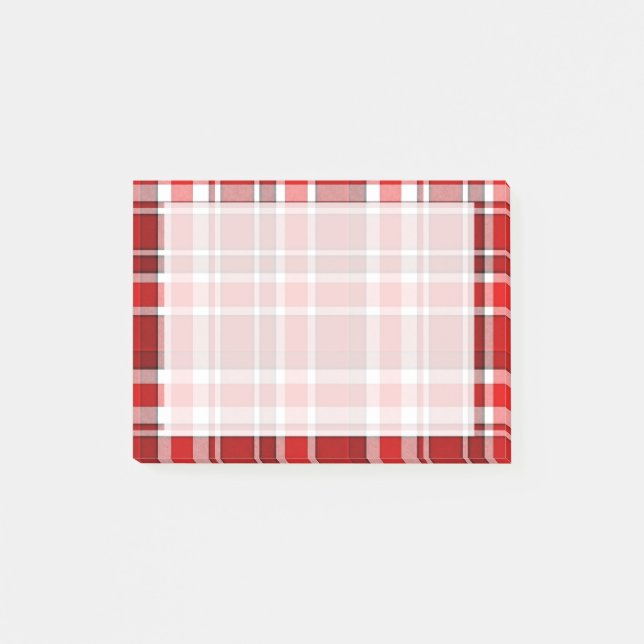 Post-it® Tartan blanc rouge de plaid (Devant)