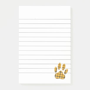 Post-it® Tartan Chien Empreinte de patte Lined