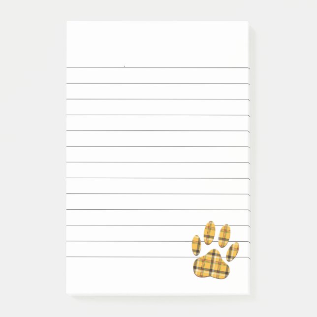 Post-it® Tartan Chien Empreinte de patte Lined (Devant)