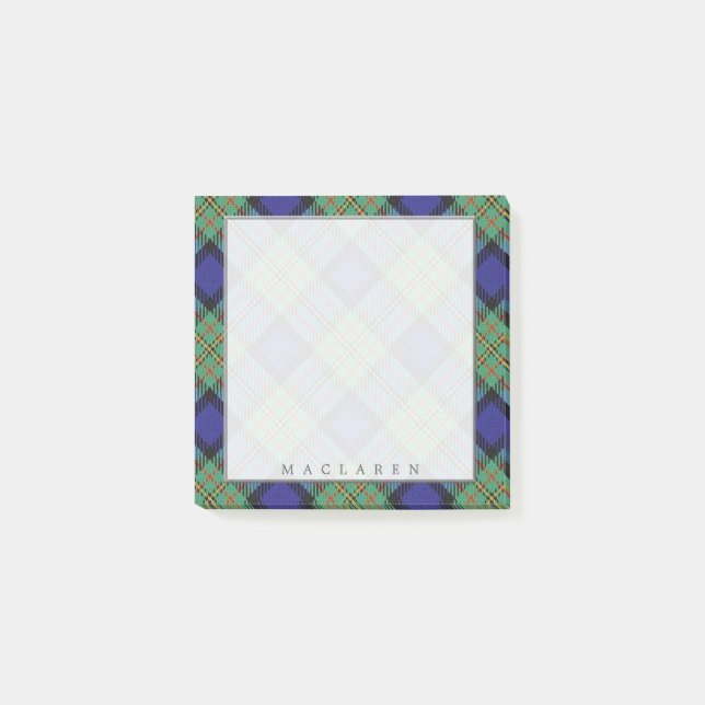 Post-it® Tartan écossais majestueux de MacLaren de clan (Devant)