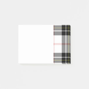 Post-it® Tartan écossais noir et blanc de MacPherson de