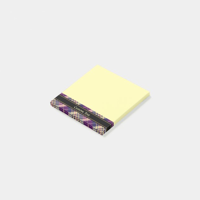 Post-it® Tartan mauve, or et bleu (Incliné)
