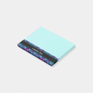 Post-it® Tartan vert, mauve et bleu