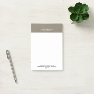 Post-it® Taupe de script moderne Professionnel Entreprise