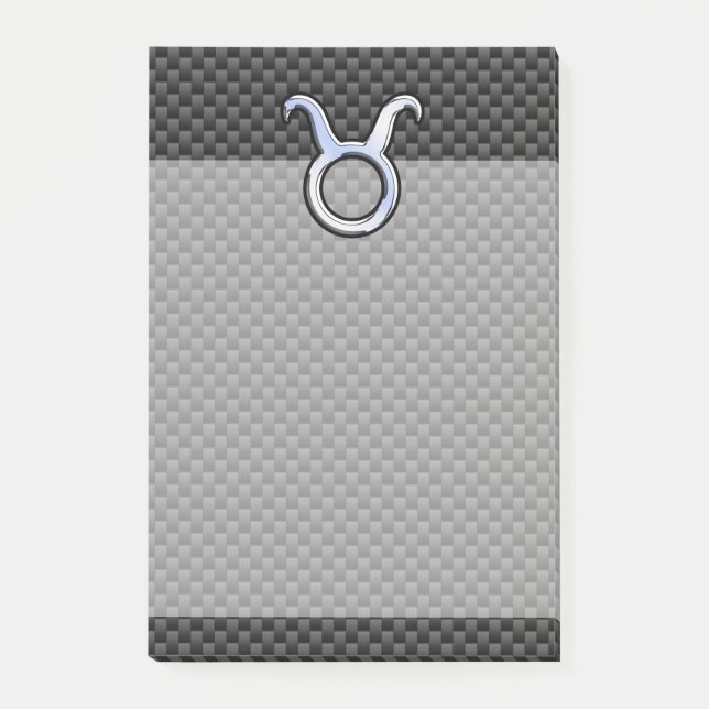 Post-it® Taurus Zodiac Sign on Black Carbon Fibre Print (Devant)