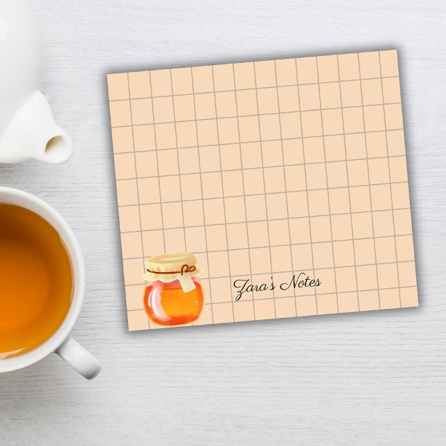 Post-it® Tea Time Honey Pot Personalized Grid Sticky Notes (Créateur téléchargé)