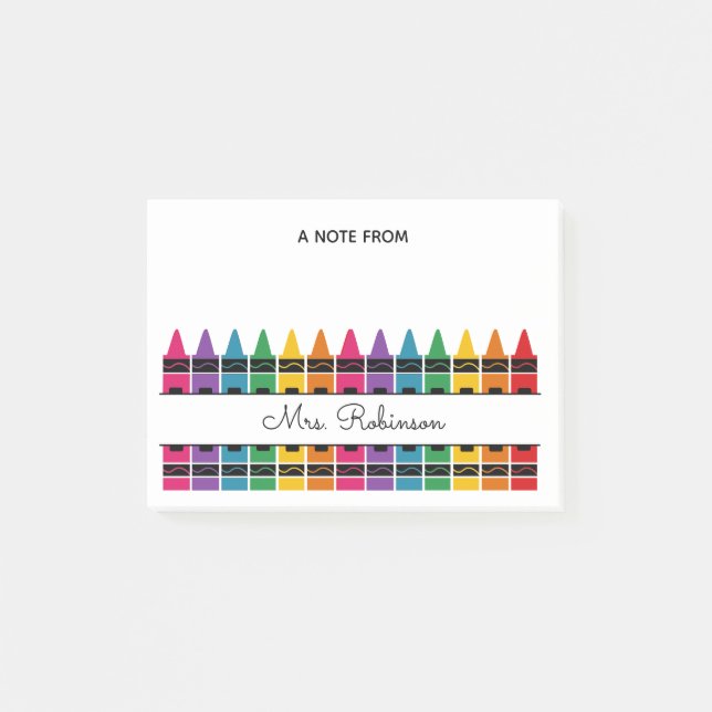 Post-it® Teacher Appreciation Rainbow Crayon  (Devant)