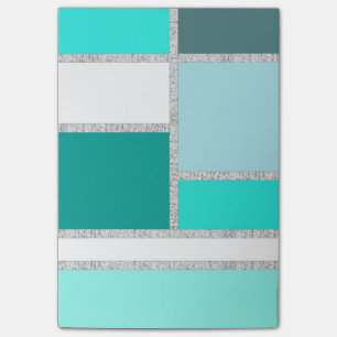Post-it® Teal et blocs géométriques de turquoise
