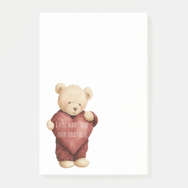 Post-it® Teddy Bear Red Heart (Devant)