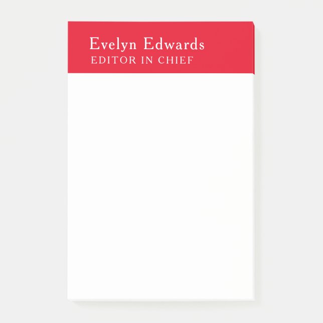 Post-it® Tendance Moderne Rouge Blanc Minimaliste Simple (Devant)