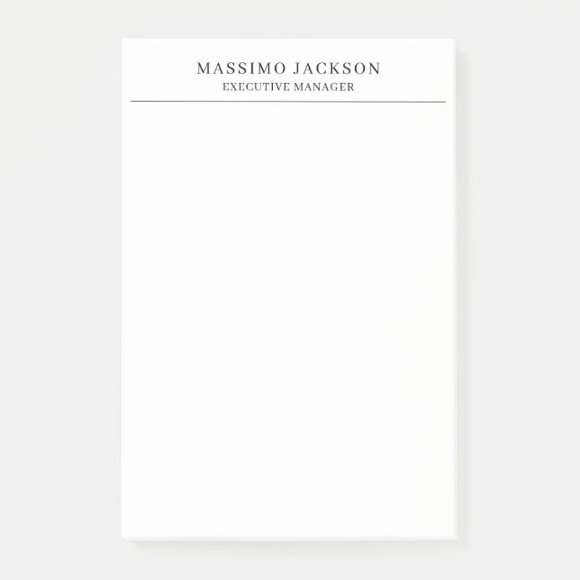 Post-it® Tendance Moderne Simple Noir & Blanc Professionnel (Devant)